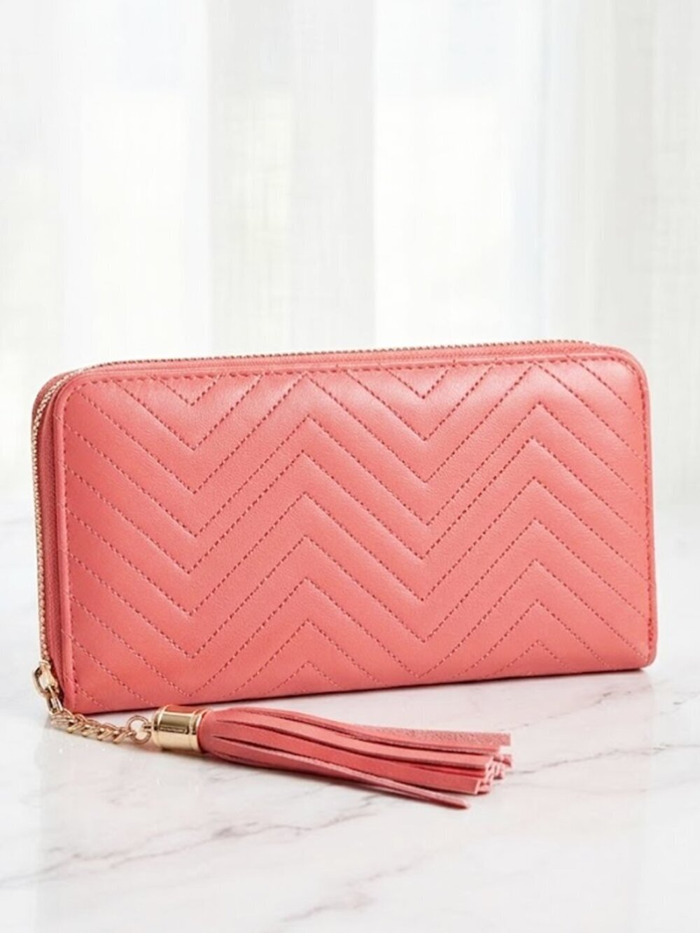 Ladies Pink Zig Zag Wallet